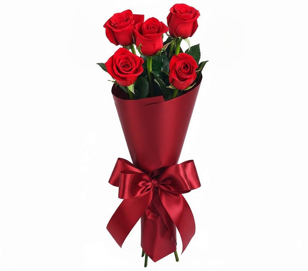 Букет 5 Красных роз Эдлесс Лав в Надыме
