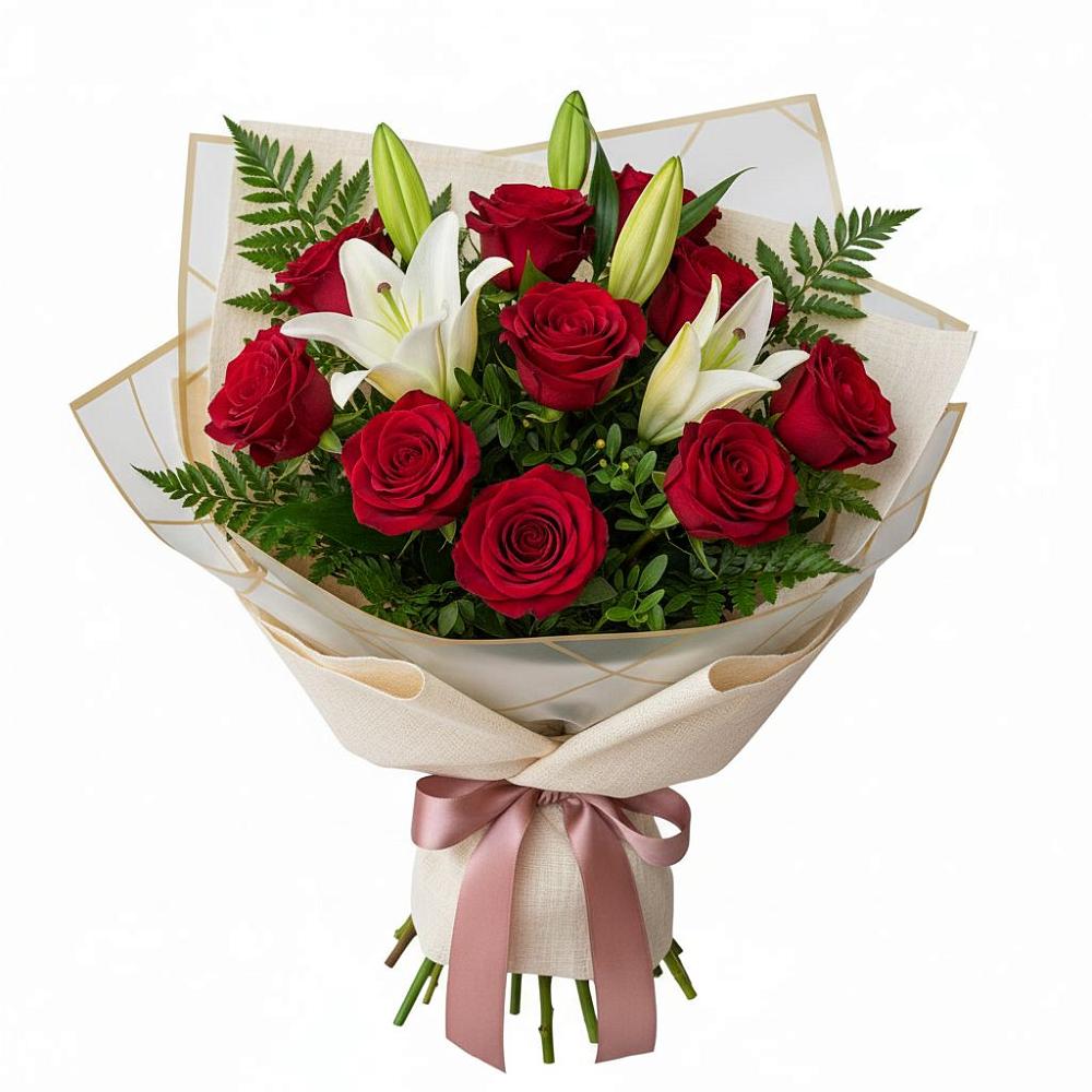 Букет цветов из: Лилии и Розы в Надыме