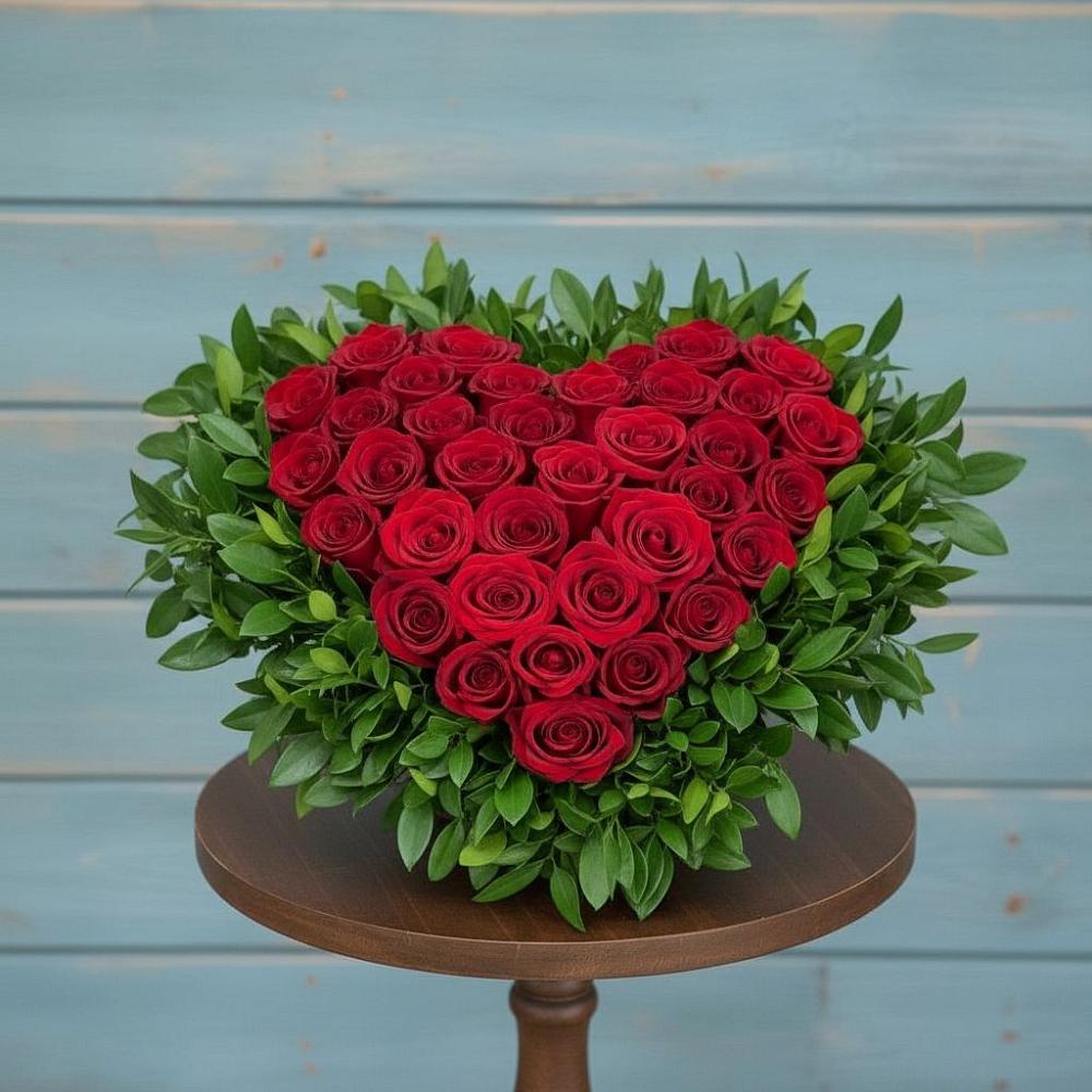 Цветочная композиция из Розы в виде сердца в Надыме