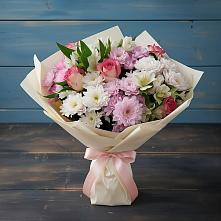 Букет цветов из:  Хризантемы, Альстромерии и Розы в Надыме