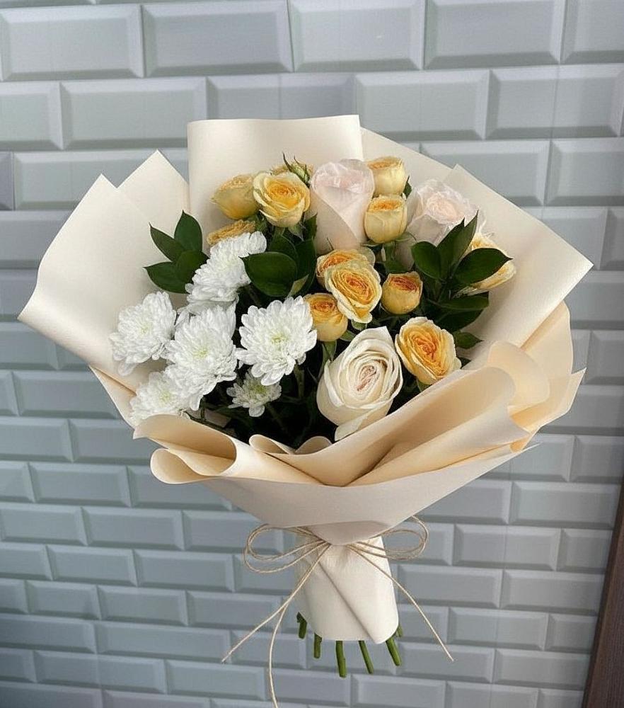 Букет цветов из: Розы и Хризантемы в Надыме