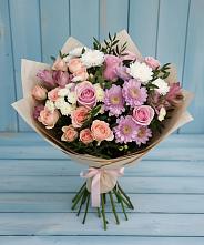 Букет цветов из:  Хризантемы, Розы и Альстромерии #REPLACE_PRED# Надыме