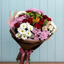 Букет цветов из:  Розы, Хризантемы и Альстромерии #REPLACE_PRED# Надыме