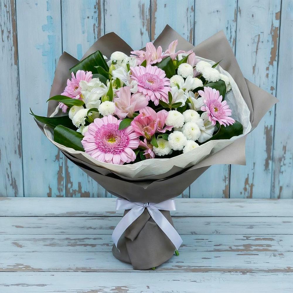 Букет цветов из: Герберы, Альстромерии и Хризантемы в Надыме