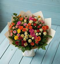 Букет Микс из разноцветных кустовых роз #REPLACE_PRED# Надыме